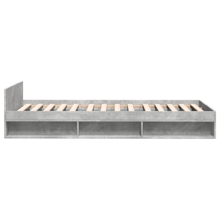 Cadru de pat cu sertar, gri beton, 90x200 cm, lemn prelucrat - WALTI WALTI