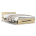 Cadru de pat cu sertar stejar sonoma 75x190 cm lemn prelucrat - WALTI WALTI