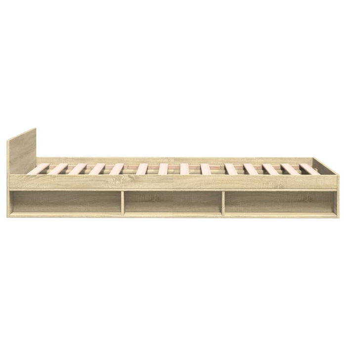 Cadru de pat cu sertar stejar sonoma 75x190 cm lemn prelucrat - WALTI WALTI