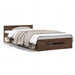 Cadru de pat cu sertar stejar maro 75x190 cm lemn prelucrat - WALTI WALTI