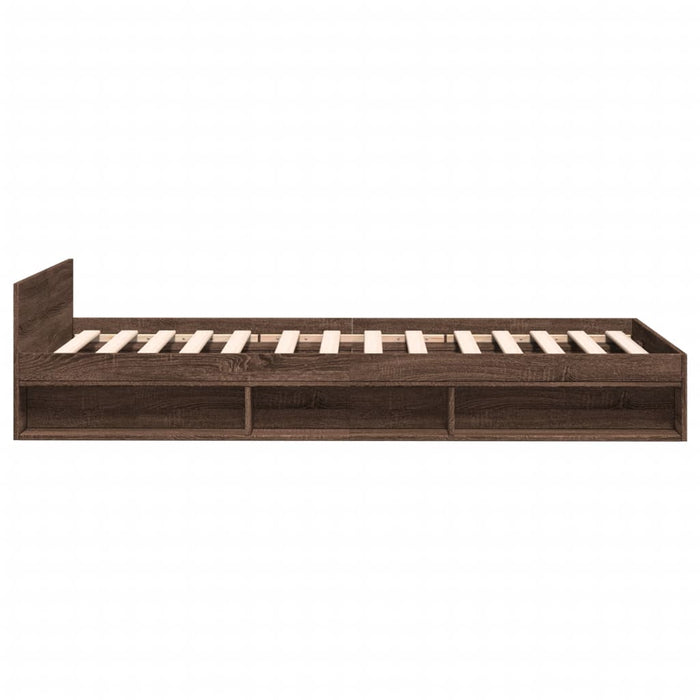 Cadru de pat cu sertar stejar maro 75x190 cm lemn prelucrat - WALTI WALTI