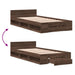 Cadru de pat cu sertar stejar maro 75x190 cm lemn prelucrat - WALTI WALTI