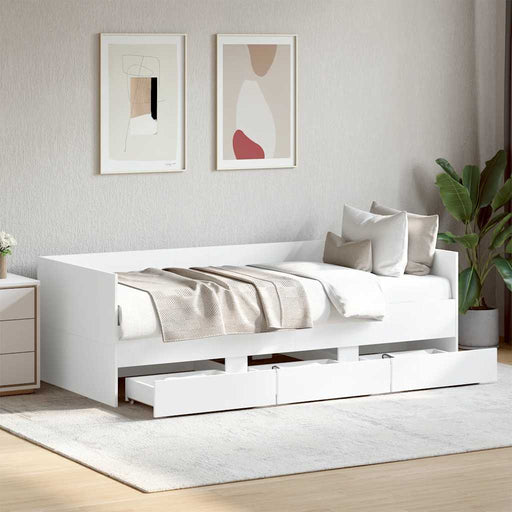 Pat de zi cu sertare fără saltea, alb, 100x200 cm - WALTI WALTI