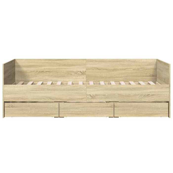 Pat de zi cu sertare fără saltea, stejar sonoma, 100x200 cm - WALTI WALTI