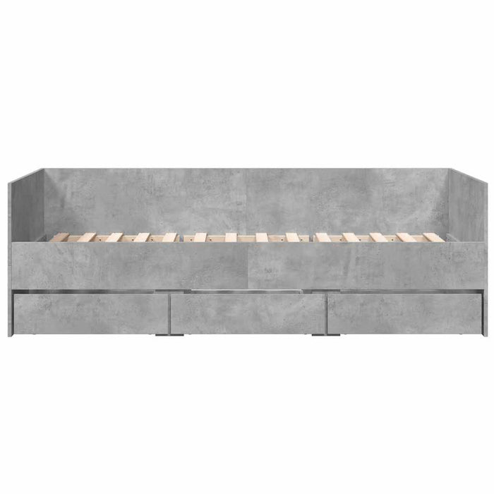 Pat de zi cu sertare fără saltea, gri beton, 100x200 cm - WALTI WALTI
