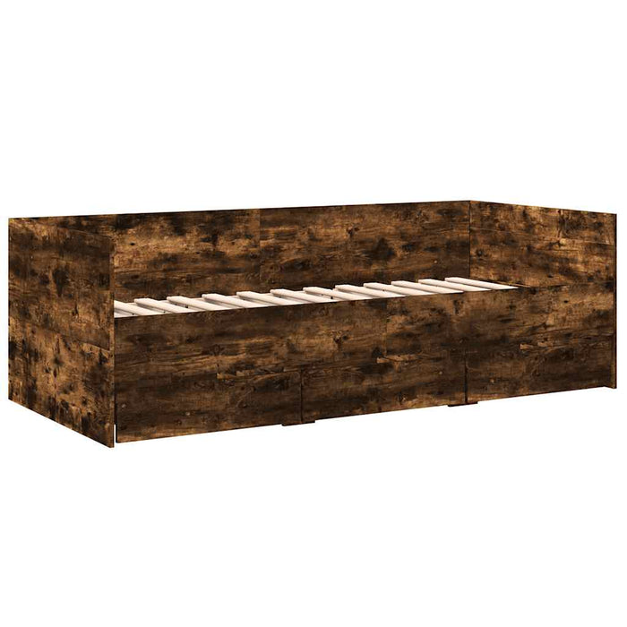 Pat de zi cu sertare fără saltea, stejar fumuriu, 100x200 cm - WALTI WALTI