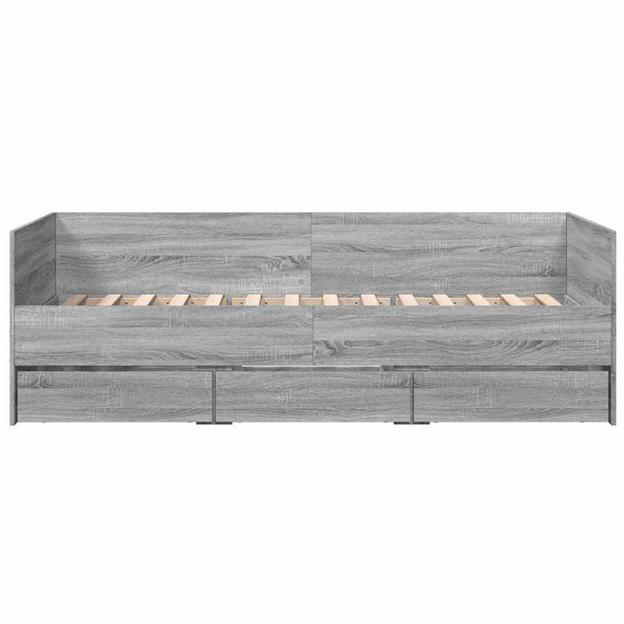 Pat de zi cu sertare fără saltea, gri sonoma, 100x200 cm - WALTI WALTI
