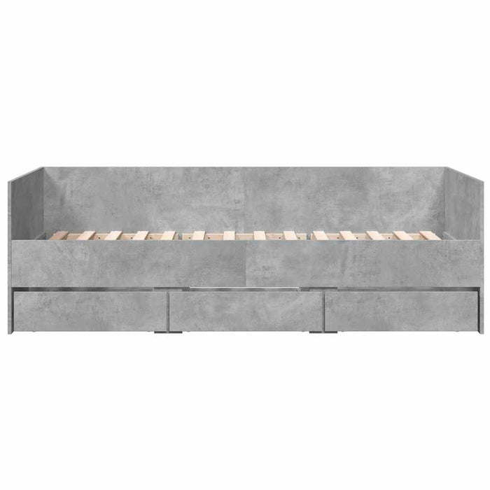 Pat de zi cu sertare fără saltea, gri beton, 90x200 cm - WALTI WALTI