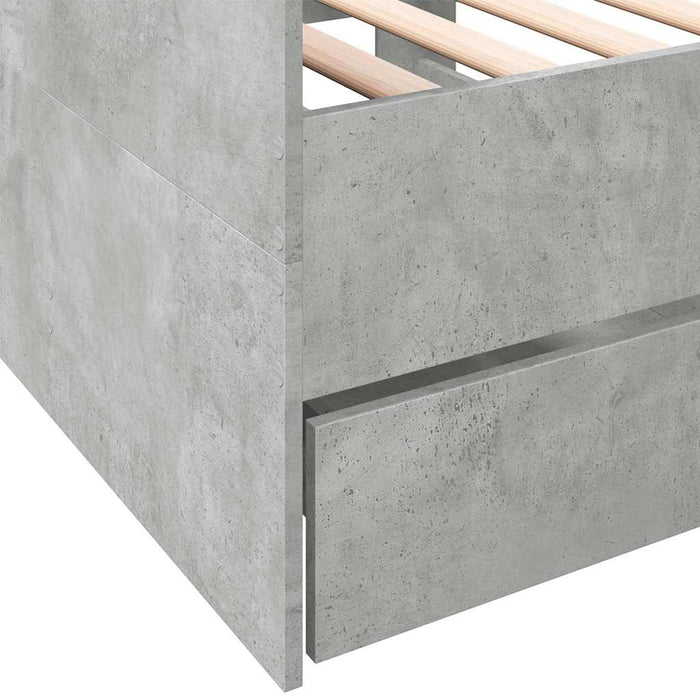 Pat de zi cu sertare fără saltea, gri beton, 90x190 cm - WALTI WALTI