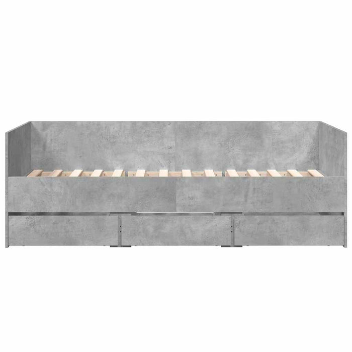 Pat de zi cu sertare fără saltea, gri beton, 75x190 cm - WALTI WALTI