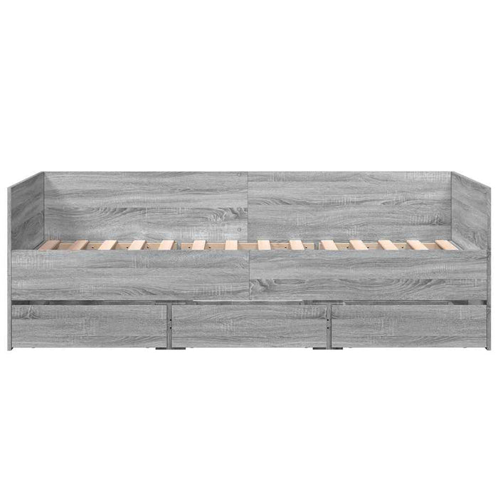 Pat de zi cu sertare fără saltea, gri sonoma, 75x190 cm - WALTI WALTI