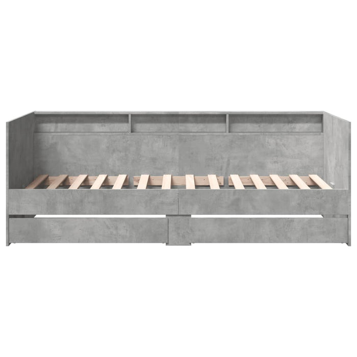Pat de zi cu sertare fără saltea, gri beton, 100x200 cm - WALTI WALTI