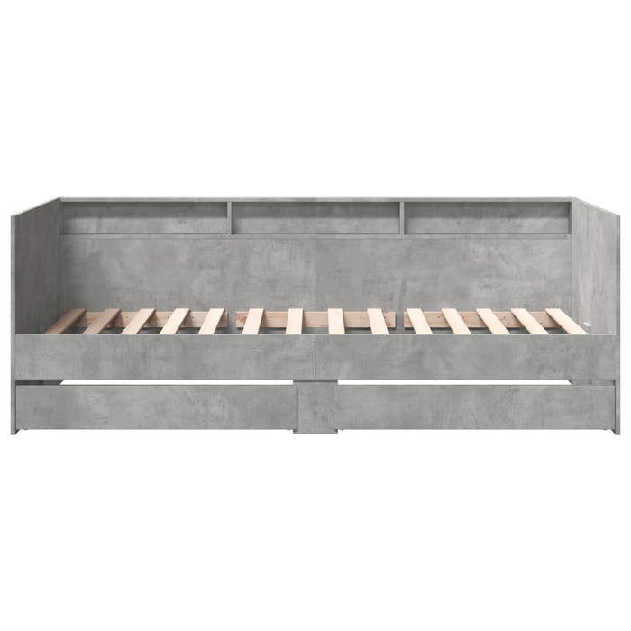 Pat de zi cu sertare fără saltea, gri beton, 75x190 cm - WALTI WALTI