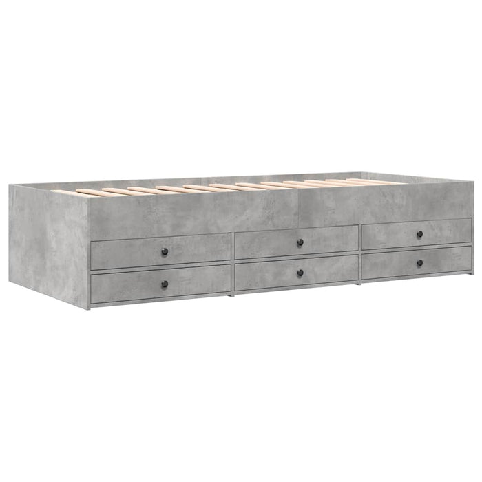 Pat de zi cu sertare fără saltea, gri beton, 75x190 cm - WALTI WALTI