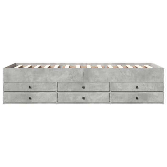 Pat de zi cu sertare fără saltea, gri beton, 75x190 cm - WALTI WALTI
