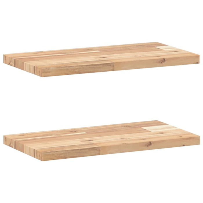 Rafturi suspendate 2 buc. 60x20x2 cm lemn masiv acacia netratat - WALTI WALTI