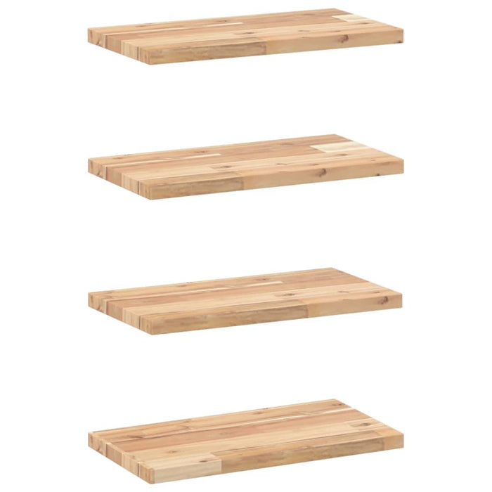 Rafturi suspendate 4 buc. 60x20x2 cm lemn masiv acacia netratat WALTI