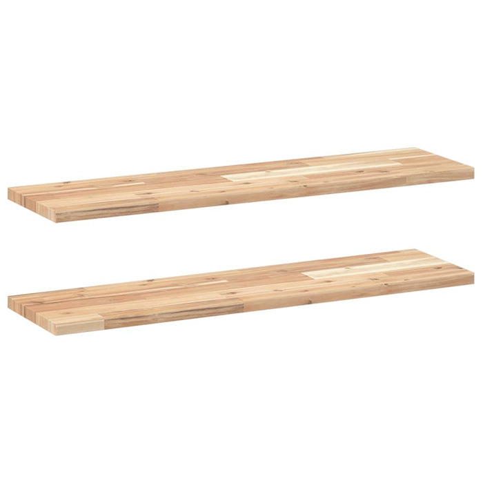 Rafturi suspendate 2 buc. 80x20x2 cm lemn masiv acacia netratat - WALTI WALTI