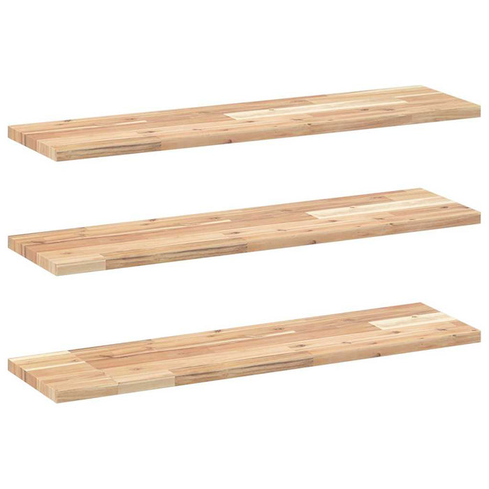 Rafturi suspendate 3 buc. 80x20x2 cm lemn masiv acacia netratat - WALTI WALTI
