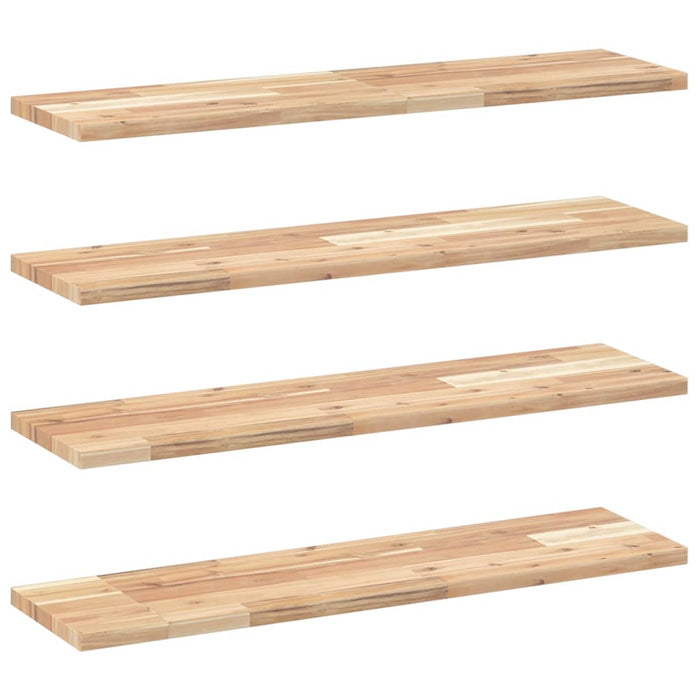 Rafturi suspendate 4 buc. 80x20x2 cm lemn masiv acacia netratat - WALTI WALTI