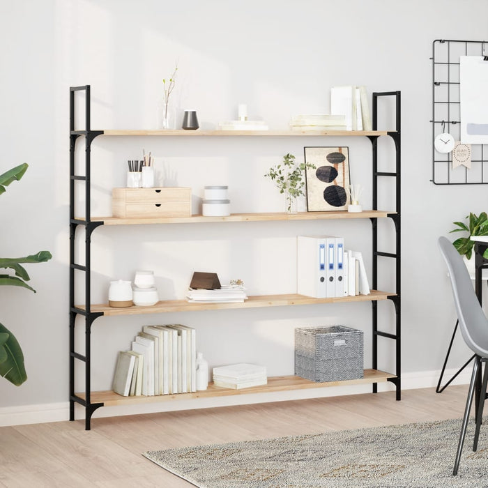 Rafturi plutitoare 2 buc. 120x20x2cm lemn masiv acacia netratat - WALTI WALTI