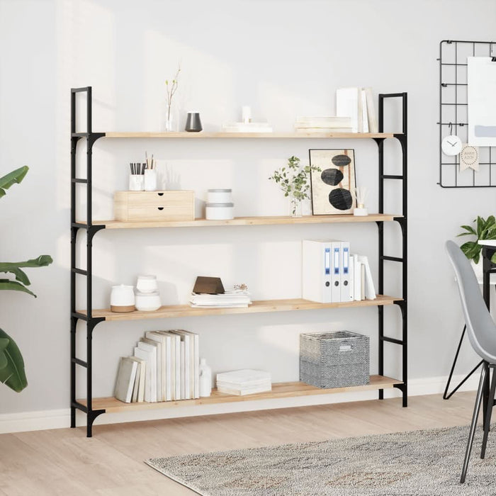 Rafturi suspendate 4 buc. 160x20x2cm lemn masiv acacia netratat - WALTI WALTI