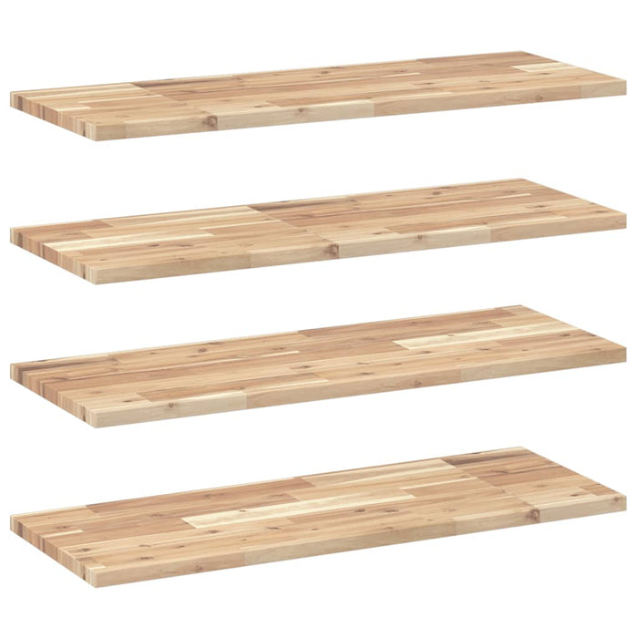 Rafturi plutitoare 4 buc. 100x30x2cm lemn masiv acacia netratat - WALTI WALTI