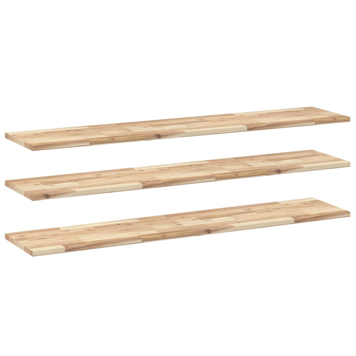 Rafturi plutitoare 3 buc. 120x30x2cm lemn masiv acacia netratat - WALTI WALTI