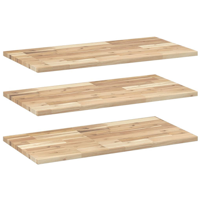 Rafturi suspendate 3 buc. 60x40x2 cm lemn masiv acacia netratat - WALTI WALTI
