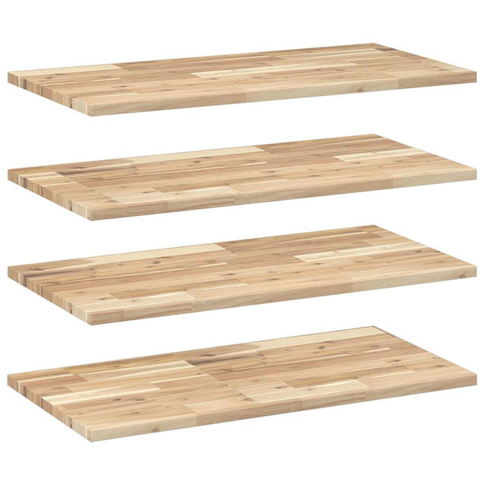 Rafturi suspendate 4 buc. 80x40x2 cm lemn masiv acacia netratat - WALTI WALTI