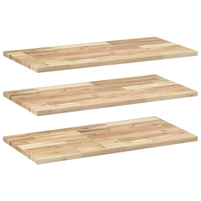 Rafturi suspendate 3 buc. 100x40x2cm lemn masiv acacia netratat - WALTI WALTI