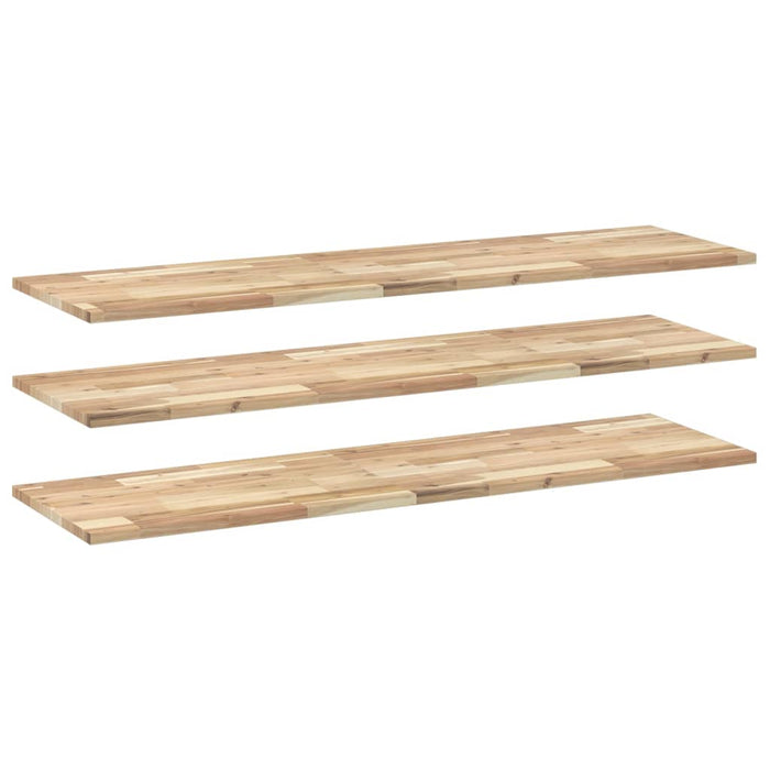 Rafturi plutitoare 3 buc. 120x40x2cm lemn masiv acacia netratat WALTI