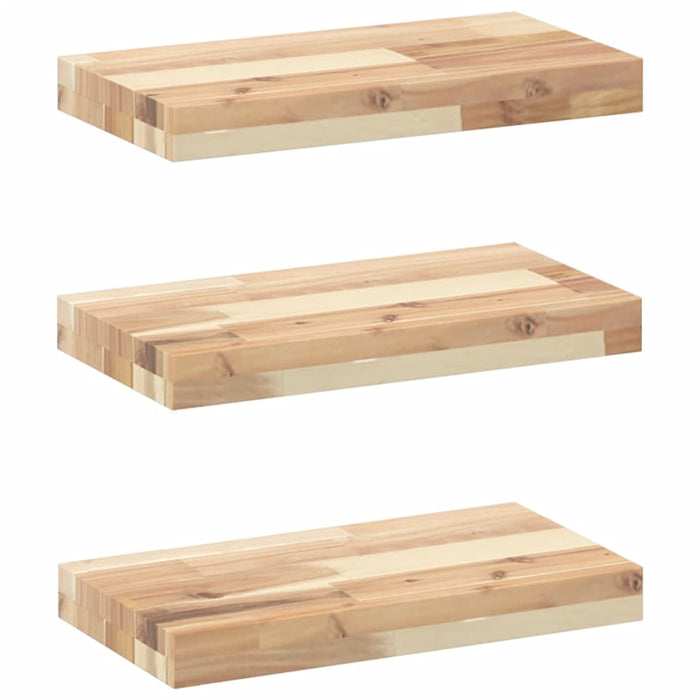 Rafturi suspendate 3 buc. 40x20x4 cm lemn masiv acacia netratat WALTI