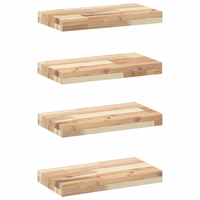 Rafturi suspendate 4 buc. 60x20x4 cm lemn masiv acacia netratat WALTI