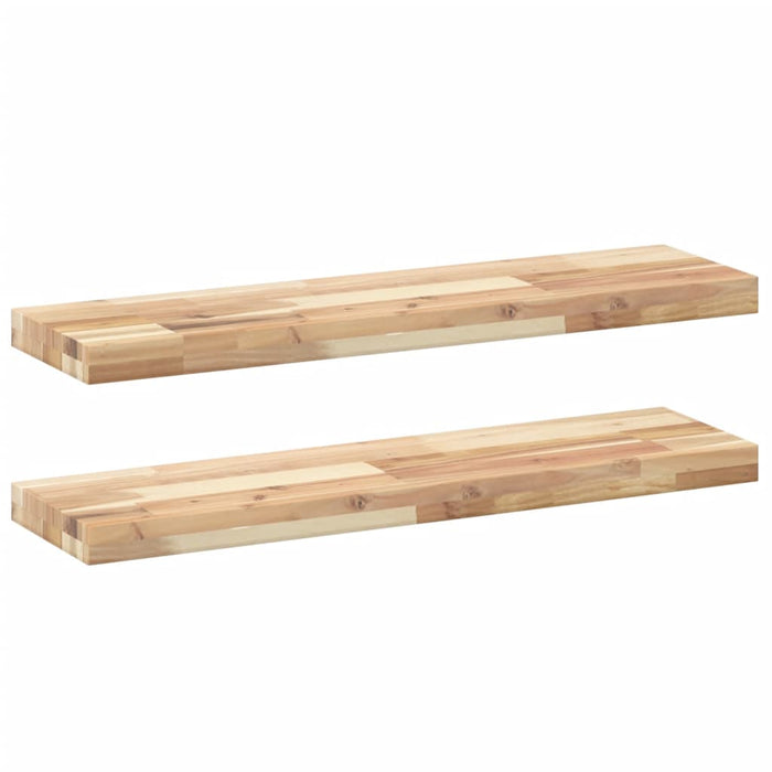 Rafturi suspendate 2 buc. 80x20x4 cm lemn masiv acacia netratat - WALTI WALTI