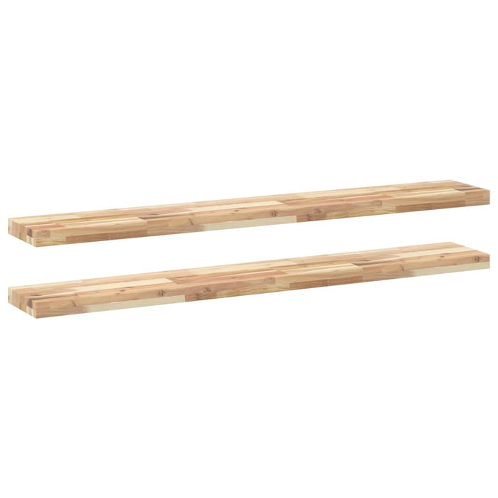 Rafturi plutitoare 2 buc. 120x20x4cm lemn masiv acacia netratat - WALTI WALTI