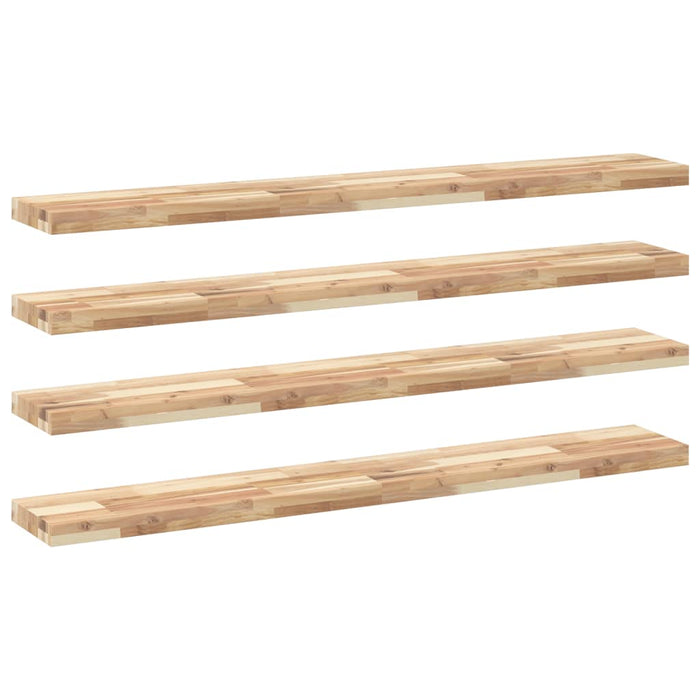 Rafturi suspendate 4 buc. 140x20x4cm lemn masiv acacia netratat - WALTI WALTI