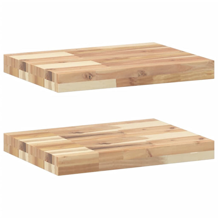 Rafturi suspendate 2 buc. 60x30x2 cm lemn masiv acacia netratat WALTI