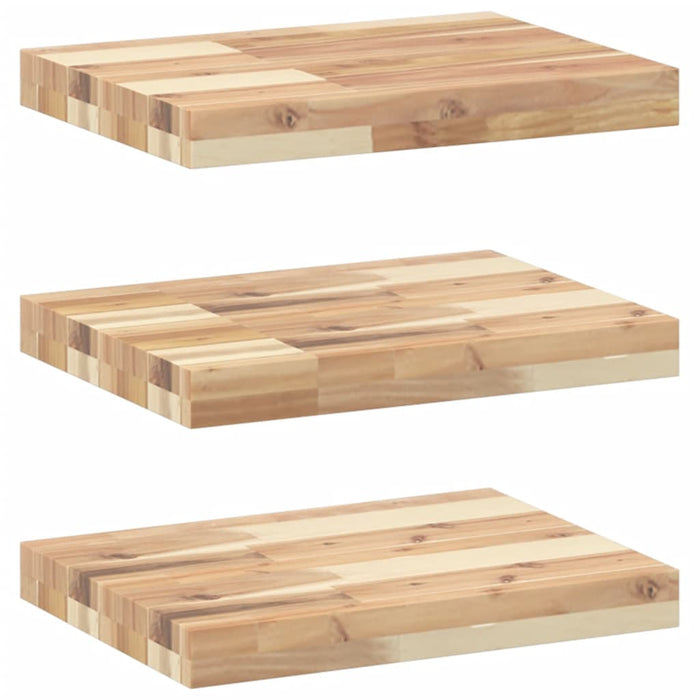 Rafturi suspendate 3 buc. 60x30x2 cm lemn masiv acacia netratat WALTI