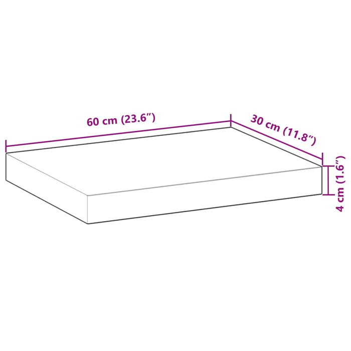 Rafturi suspendate 3 buc. 60x30x2 cm lemn masiv acacia netratat WALTI