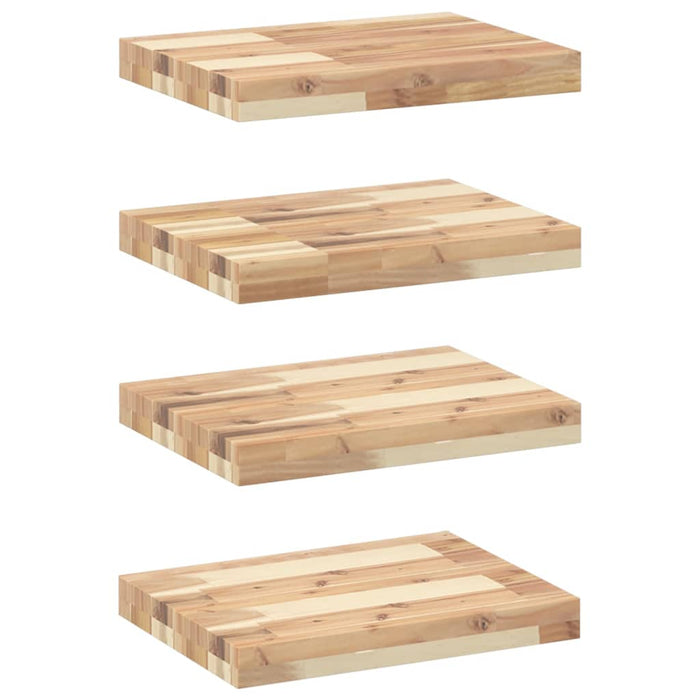 Rafturi suspendate 4 buc. 60x30x2 cm lemn masiv acacia netratat WALTI