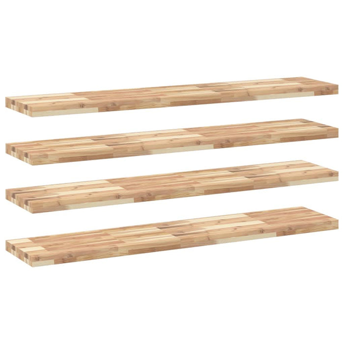 Rafturi plutitoare 4 buc. 140x30x4cm lemn masiv acacia netratat - WALTI WALTI