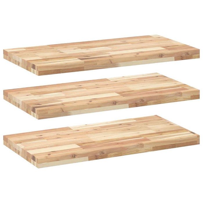 Rafturi suspendate 3 buc. 80x40x4 cm lemn masiv acacia netratat - WALTI WALTI