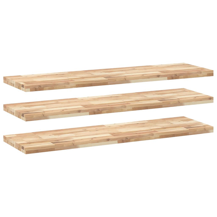 Rafturi plutitoare 3 buc. 120x40x4cm lemn masiv acacia netratat WALTI