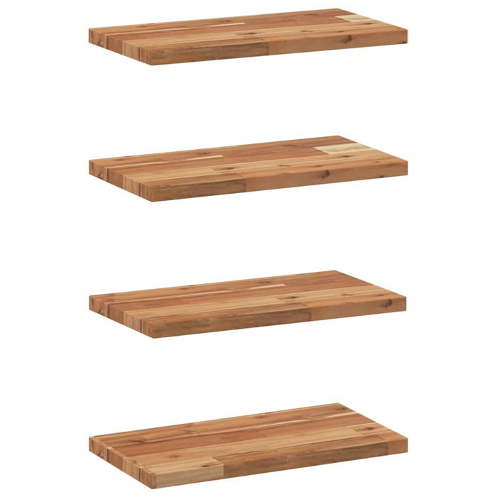 Rafturi suspendate 4 buc. 40x20x2 cm lemn masiv acacia netratat WALTI