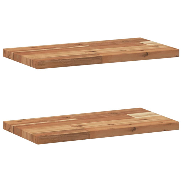 Rafturi suspendate 2 buc. 60x20x2 cm lemn masiv acacia netratat WALTI