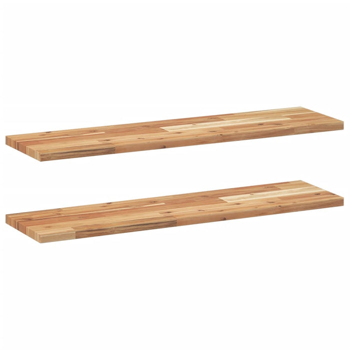 Rafturi suspendate 2 buc. 80x20x2 cm lemn masiv acacia netratat - WALTI WALTI