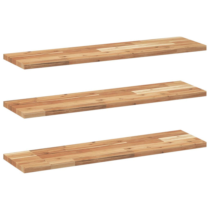 Rafturi suspendate 3 buc. 80x20x2 cm lemn masiv acacia netratat - WALTI WALTI