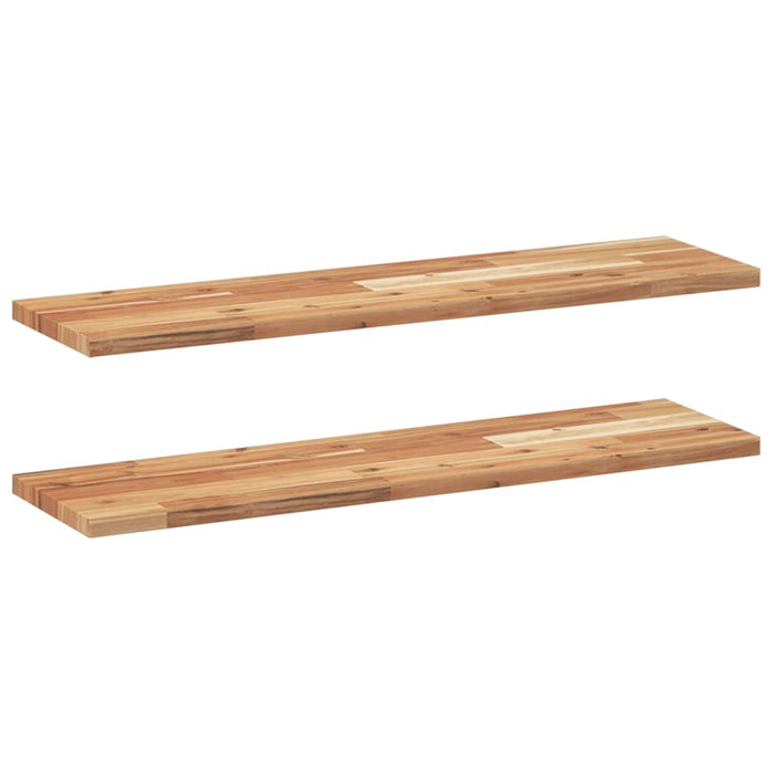 Rafturi suspendate 2buc. 100x20x2 cm lemn masiv acacia netratat - WALTI WALTI