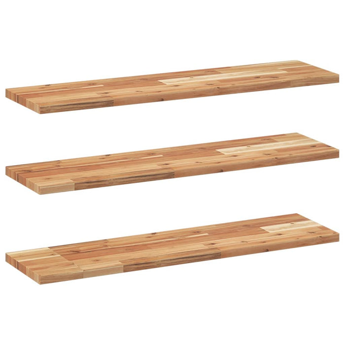 Rafturi suspendate 3 buc. 100x20x2cm lemn masiv acacia netratat - WALTI WALTI